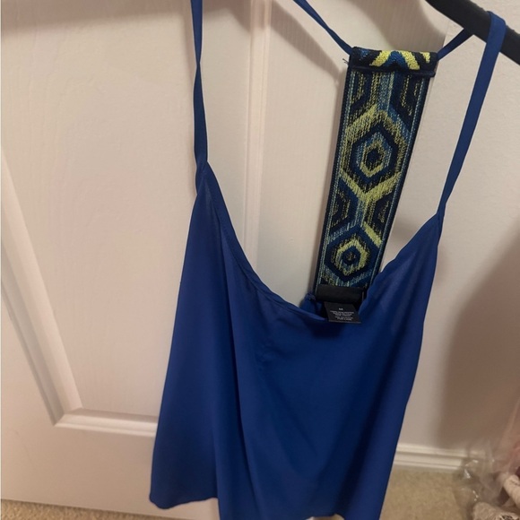 Tops - Blue Women's Top with Patterned Strap